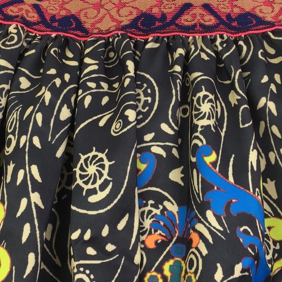 Miami Skirt S Midi Geometric Paisley A-Line *E - Picture 2 of 6